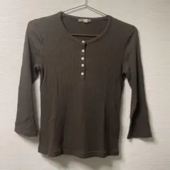 ヒューマンウーマン　リブ編み 長袖ニット　ブラウン　サイズ2