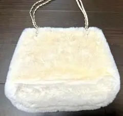 アイボリー ファー ショルダーバッグ