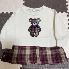 クマ刺繍トレーナー 80cm