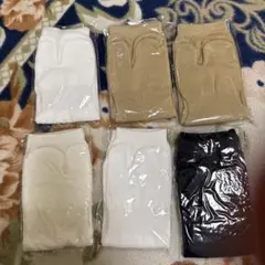 6足セット ソックス ホワイト ベージュ ブラック