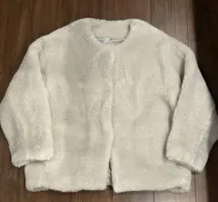 ノーリーズ　グレージュ ボアジャケット ノーカラー