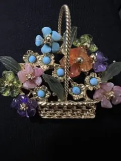 スワボダ ヴィンテージ ブローチ 花 籠
