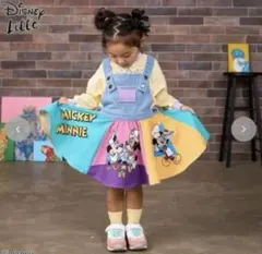 しまむら　リトシー　ミッキー ミニー ジャンバースカート100cm