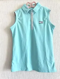 TOMMY HILFIGERノースリーブ ポロシャツ 水色 Mのサムネイル