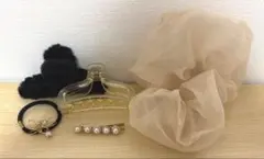 ヘアアクセサリー5点セット(ヘアクリップ・ヘアピン・シュシュ)