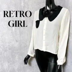 [RETRO GIRL] レトロガール 長袖 ブラウス 透け感◎ 上品