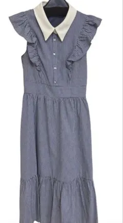 REDYAZEL フリル付きストライプワンピース