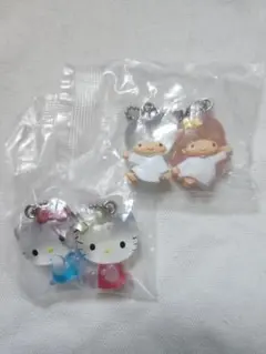 サンリオなかよしドロップチャーム 2点セット ハローキティ リトルツインスターズ