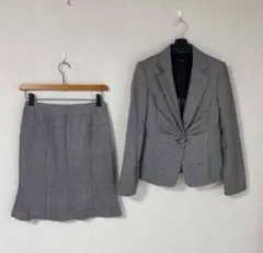 22オクトーブル スカートスーツ 38 W70 春秋 グレー ラメ