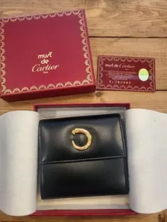 T04/75 Cartier カルティエ 財布ブラックパンテールゴールド金具 