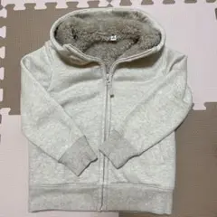 ユニクロ ボアスウェットフルジップパーカ 120センチ ベージュ