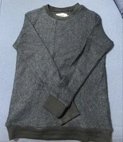 doopz ダークグレー フリース クルーネック セーター