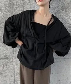 select MOCA by son ボリュームスリーブリネンスキッパーシャツ