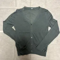 ユニクロ/Vネック カーディガン(Mサイズ)モスグリーン
