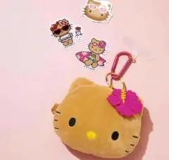 日焼けキティ ぬいぐるみ ポーチ ステッカー3枚　sweet8月号　付録