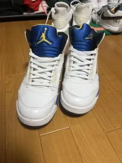 Air Jordan 5 ホワイト/ブルー/イエロー　rainy