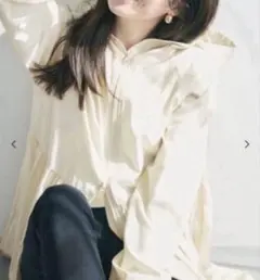 【Lサイズ】coca UVカットティアードパーカー アイボリー