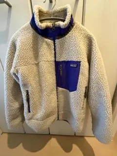 patagonia フリースジャケット XL クリーム/パープル