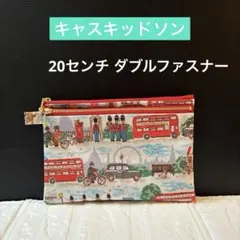 ☆前面クリア マチ有り手提げ付ポーチ キャスキッドソン ラミネート地