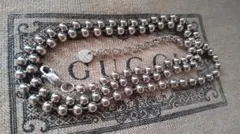 GUCCI グッチ4mmボールチェーンネックレス 約55.5cmシルバー925