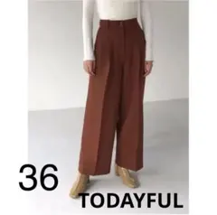 36サイズ　TODAYFUL（トゥデイフル） ツイルタックトラウザース パンツ
