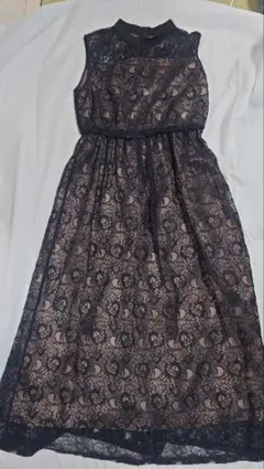 RASHEL COURT ブラックレースロングドレス ストールセット