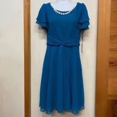 新品シフォンパーティードレス　袖あり