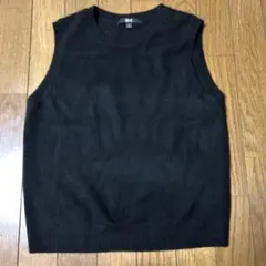 UNIQLO ブラック ニットベスト M カシミヤ