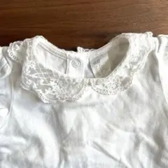 美品　H&M ロンパース　レース襟 ホワイト　半袖　74センチ　6-9Ｍ