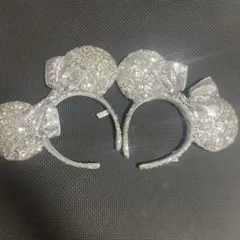 ディズニー カチューシャ スパンコール シルバー