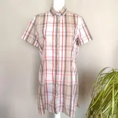 ナラカミーチェ　ロングシャツ　チェック イタリア製　大きいサイズのサムネイル