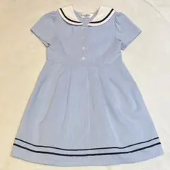 【CHOPIN】【120cm】襟付き ストライプ ワンピース キッズ 春夏