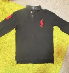 Ralphポロシャツ長袖　ビッグポニー黒赤3M