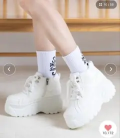 attagirl 厚底レースアップスニーカー ホワイトのサムネイル