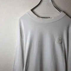 NON-FICTION 長袖 カットソー 刺繍ロゴ ゆるだぼ ホワイト L
