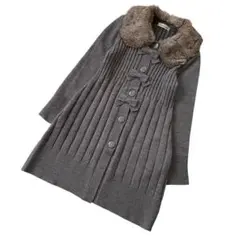 美品 ギャラリービスコンティ ラビットファー ロングカーディガン 2 リボン