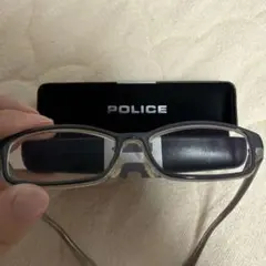 【専用ケース付】POLICE ポリス メガネフレーム スクエア ネイビー 眼鏡