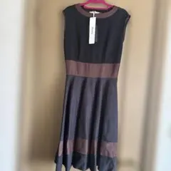 dinos ノースリーブひざ丈ワンピース 黒と茶色新品未使用品