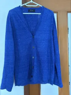 Blue Work メンズ Vネックカーディガン ブルーのサムネイル