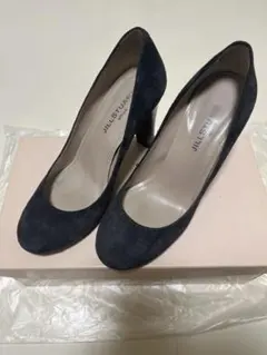 JILL STUART グレー スエード パンプス　エナメル　ヒール　22cm