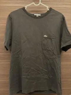 ブラック　LACOSTE ワンポイントロゴ 胸ポケット Tシャツ