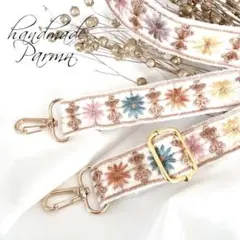 SALE!!柔らかベルベットデイジー♡⃛インド刺繍リボンスマホショルダーストラップ