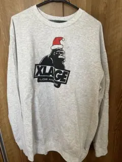 【美品】XLARGE クルーネック サンタゴリラ スウェット グレー XL