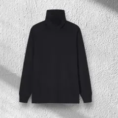 UNIQLOユニクロ ソフトタッチタートルネック 【L】ブラック 長袖Tシャツ