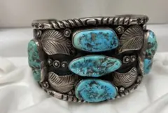 k*様 インディアンジュエリー バングル ターコイズ ？シルバー ヴィンテージ
