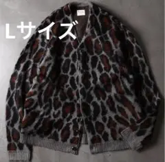 L/フリークスストア×ペニーズ/別注/ニットカーディガン/レオパード/グレー