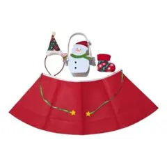 クリスマス アイテム 4点セット ケープ カチューシャ 雪だるま サンタ 仮装