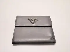 PRADA プラダ サフィアーノ レザー 三つ折り財布 ブラック