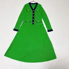 美品✨Diagram グレースコンチネンタル バイカラーフレアニットワンピース