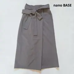 ナノベース nano BASE ラップ風リボン付きスカート オフィス カジュアル